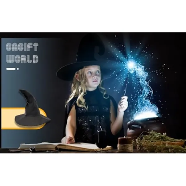 Häxhatt, trollkarlshatt i en storlek, rollspelsaccessoarer, lämplig för Halloween-kostymfest, julmaskerad, karneval> Huvudbonader