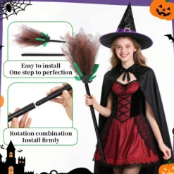 unbranded Häxkvastar Mesh Dekoration för Halloweenfester och Handgjorda Projekt> Tillbehör