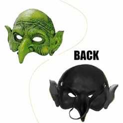 Häxmask Grön Goblin Mask Halloween Karneval Fest Kostym><noscript><img width=