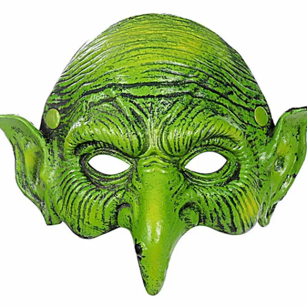Häxmask Grön Goblin Mask Halloween Karneval Fest Kostym> Masker