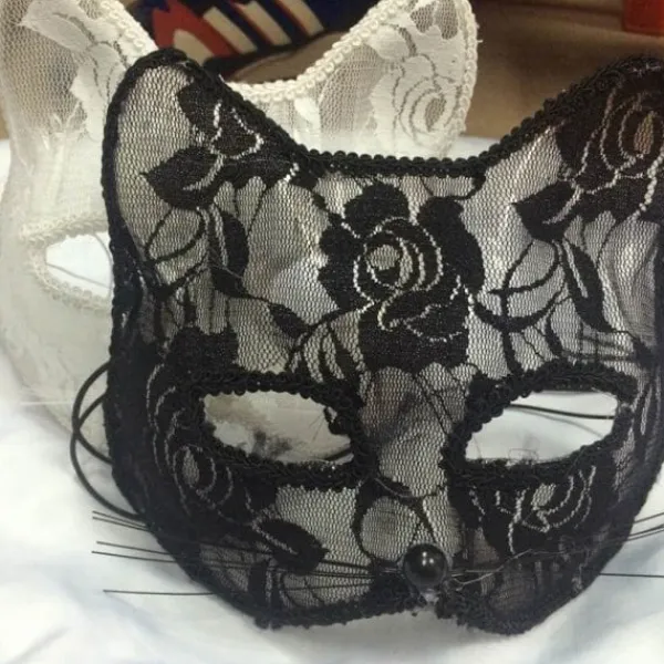 IC Halloween Cosplay Fox Mask Spets Sexig Ögonmask Djurmask Halv Vit> Masker