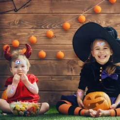 no brand IC Halloween Glitter Barn Säker Tillfällig Tatuering Vattentät Pumpa Spöke Häxa Fladdermus Tatueringsdekal Söt Stil Tjejer Makeup Halloween Kostymfest | Fyndiq><noscript><img width=