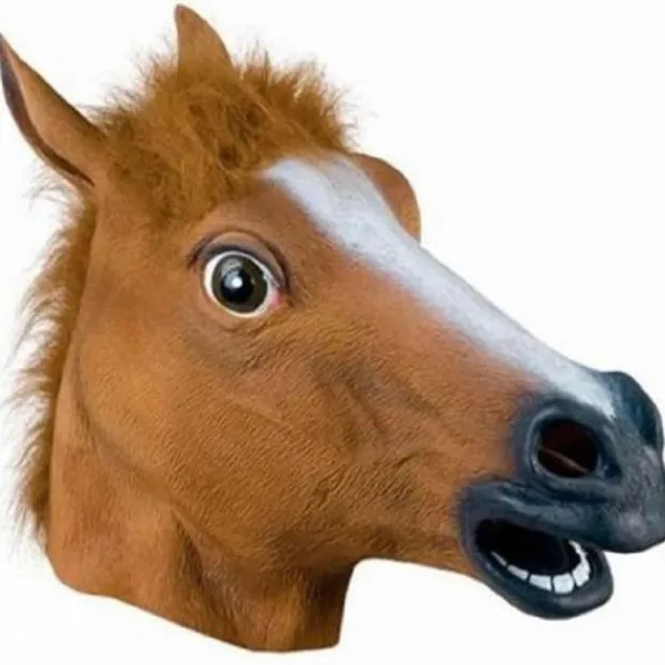 IC Häst Mask Halloween Kostym Party Djurhuvud Latex Mask Häst Brun> Masker