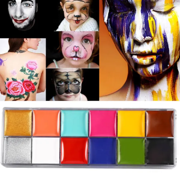 IMAGIC 12 Färger Ansikts- och Kroppstatuering Pigmentfärg> Smink