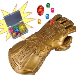Infinity War Thanos Infinity Gauntlet med Elektroniska Avtagbara Lysande Infinity Stones Cosplay Halloween Rekvisita PVC-Handskar för Vuxna> Tillbehör