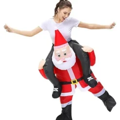 Inflatable Santa Claus Costume Compatible with Adults and Children - Funny Christmas Costume, Cosplay and Party Costume 150-190cm> Dräkter