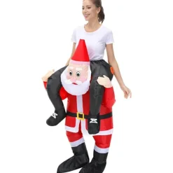 Inflatable Santa Claus Costume Compatible with Adults and Children - Funny Christmas Costume, Cosplay and Party Costume 150-190cm> Dräkter