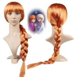 Is och snö cosplay romantisk peruk långt hår stor fläta><noscript><img width=