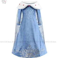 Isdrottning Elsa Cosplay-kostym, blå Fantasia-klänning, Halloween-fest, damklänning, bal, scenkläder M M Kids> Dräkter