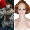 IT Peruk Halloween Cosplay Tillbehör Peruk För Pennywise Peruk Skallig Clown Fluffy Vågigt Peruk> Peruker
