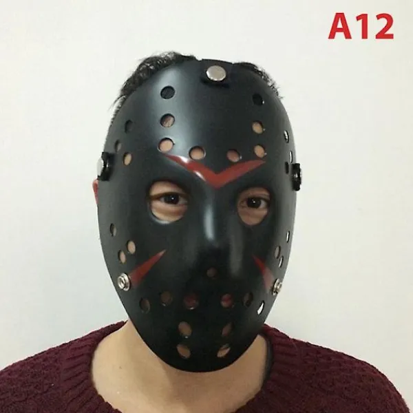 Jason Voorhees Fredagen den 13:e Skräckfilm Hockeymask Läskiga Halloweenmasker> Masker