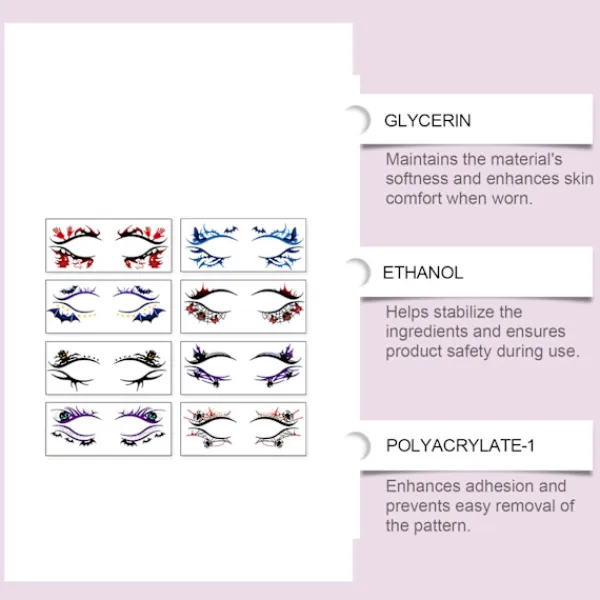 JAYSUING Halloween Ögon Tattoo Dekaler Ögonmakeup Ansiktsdekoration Högtidsfest Temporära Tattoo Dekaler (8 st)> Smink