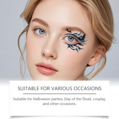 JAYSUING Halloween Ögon Tattoo Dekaler Ögonmakeup Ansiktsdekoration Högtidsfest Temporära Tattoo Dekaler (8 st)><noscript><img width=