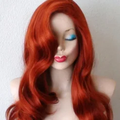 LAIQIANKUI Jessica Rabbit Peruker Cosplay Fest Hår Dam Lång Vågig Lockig Hel Peruk><noscript><img width=