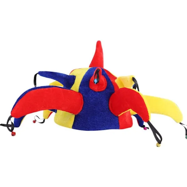 Jesterhatt med bjällror Rolig clownhatt Huvudbonad Flerfärgad Karneval Rolig Halloween-kostym> Huvudbonader