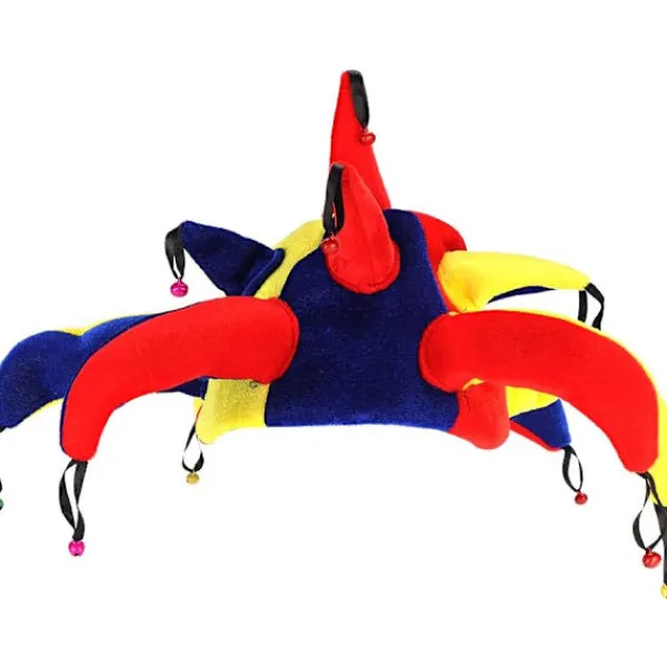 Jesterhatt med bjällror Rolig clownhatt Huvudbonad Flerfärgad Karneval Rolig Halloween-kostym> Huvudbonader