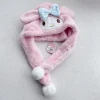 Jinzhaolai Kawaii Sanrio Kulomi My Melody Mössa Cartoon Helo Kity Plysch Vindtät Mössa För Flickor Vinter Söta Varma Öronskydd Mössa Present,e> Huvudbonader