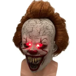 Joker Back To Soul 2 Pennywise Mask LED Ljus Peruk Huvudbonad Skräck> Masker
