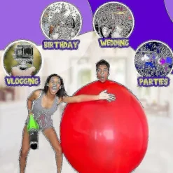 Jätteballong för människor, 90 cm runda ballonger, extra stora och tjocka jättelatexballonger><noscript><img width=