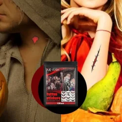 Juefish Halloween Tatueringsdekaler Skräckmakeup><noscript><img width=