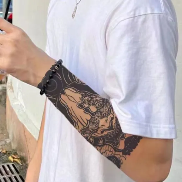 Juice Herb Tattoo Stickers Japansk Gammal Traditionell Manlig Stor Personlig Arm Arm N5n9> Smink