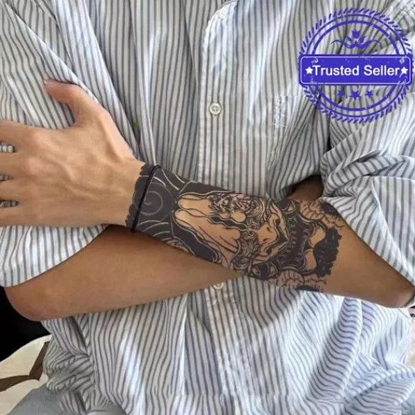 Juice Herb Tattoo Stickers Japansk Gammal Traditionell Manlig Stor Personlig Arm Arm N5n9> Smink