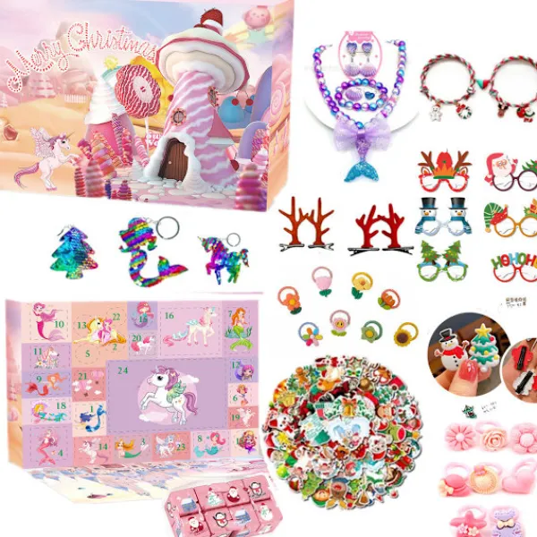 Jul Adventskalender, Barnsmink Kosmetika Nagelkonst Flickdocka Kläder Jul Riv-Av Nedräkningskalender, Julklapp, för ba> Smink