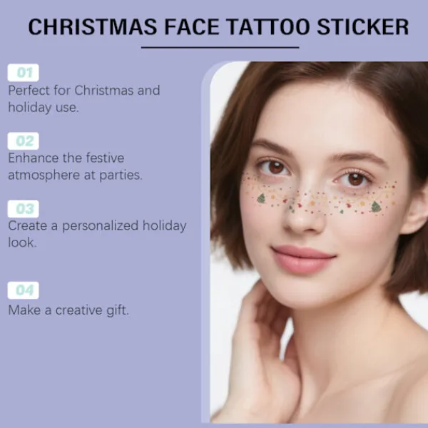 Jul ansiktsdekaler, tillfälliga tatueringar> Smink