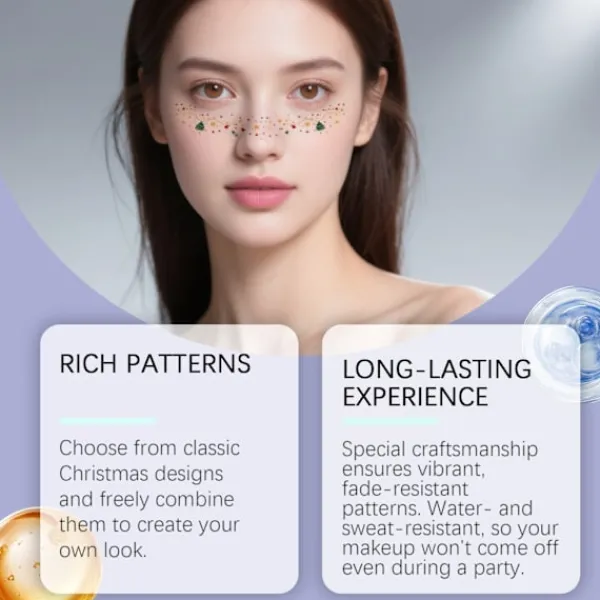 Jul ansiktsdekaler, tillfälliga tatueringar> Smink
