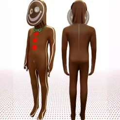 Jul cosplay bodysuit rollspelsdräkt pepparkaksgubbe scenframträdande kostym 120> Dräkter
