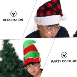 Jul cosplay hatt för vuxna festlig party tomtehatt gyllene sammet><noscript><img width=