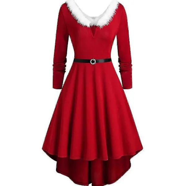 Jul Dam Jultomte Kostym Midi Skater Klänning Jul Fancy Dress .. XL> Dräkter