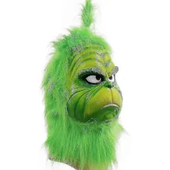 Jul Grinchen Helhuvud Latexmask Julhatt Monster Vuxenhandskar [DB] The Grinch Christmas Mask C> Masker
