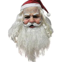 Jul Latex Mask - Herrars Jultomtemask Realistisk Jultomte Gammal Mans Mask Med Röd Tomtehatt kompatibel Party Maskerad> Masker