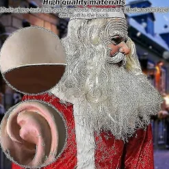 Jul Latex Mask - Herrars Jultomtemask Realistisk Jultomte Gammal Mans Mask Med Röd Tomtehatt kompatibel Party Maskerad> Masker
