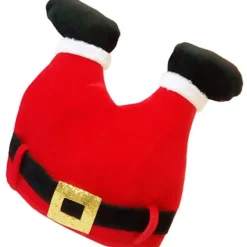 Jul Novelty Santa Hat - Tomtens ben fastnar i skorstenen> Huvudbonader