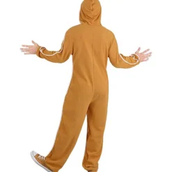 Holocky Jul Pepparkaksdräkt Bodysuit Med Huvtröja Pepparkaksgubbe Kostym för Vuxna Barn L> Dräkter