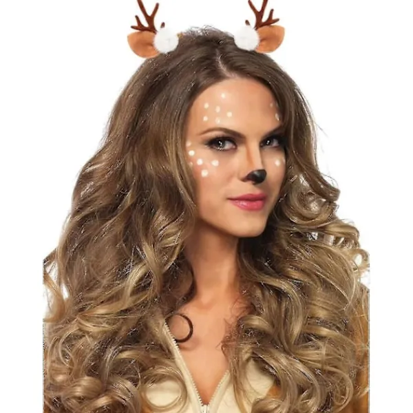 Jul Renhorn Hårband Hårspännen Med Konstgjorda Blommor Flickor Dam Hårband För Halloween Maskeradfest> Huvudbonader