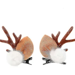 Jul Renhorn Hårband Hårspännen Med Konstgjorda Blommor Flickor Dam Hårband För Halloween Maskeradfest> Huvudbonader