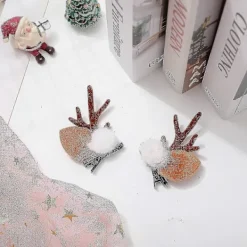 Jul Renhorn Hårband Hårspännen Med Konstgjorda Blommor Flickor Dam Hårband För Halloween Maskeradfest><noscript><img width=