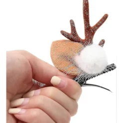 Jul Renhorn Hårband Hårspännen Med Konstgjorda Blommor Flickor Dam Hårband För Halloween Maskeradfest><noscript><img width=