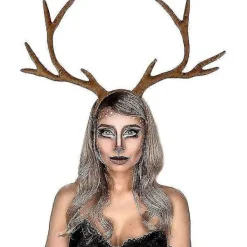 D Jul Renhorn Pannban Justerbart Renhorn Älg Cosplay> Huvudbonader