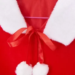 Jul Sammet Sjal Kappa Cape Fru Santa Claus Cape Robe Halloween Kostym Röd Kids Shawl> Dräkter