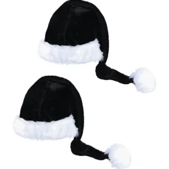 LEIGELE Jul Sammet Tomtehatt Unisex Bekväm Klassisk Svart och Vit Vuxen & Barn Julhatt för Julfest 30 150cm (LGL) 30 75cm><noscript><img width=