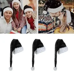 Jul Sammet Tomtehatt Unisex Bekväm Svart och Vit för Vuxna - 150cm><noscript><img width=