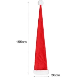 Jul Tomte Hatt Ultra Lång Plyschboll Dekor Tjock Håll Varm Halkfri Röd Festlig Nyår Party Cosplay Foto Rekvisita Högtid Huvudbonad B><noscript><img width=