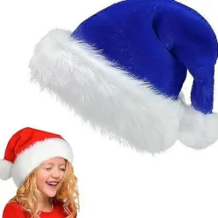 Jul Tomte Hattar Barn Jul Hattar-Lyxiga Tomte Hattar Fader Jul Hattar Plysch Tomte Hatt, Julhelg Hatt Tjockare Tomte Fancy Dress> Huvudbonader