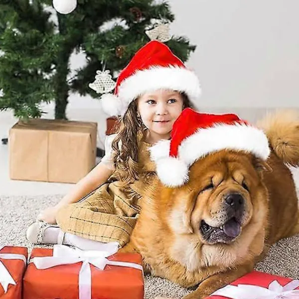 Jul Tomte Hattar Barn Jul Hattar-Lyxiga Tomte Hattar Fader Jul Hattar Plysch Tomte Hatt, Julhelg Hatt Tjockare Tomte Fancy Dress> Huvudbonader