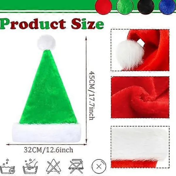 Jul Tomte Hattar Vuxen Jul Hattar-Lyxiga Tomte Hattar Fader Jul Hattar Plysch Tomte Hatt, Julhelg Hatt Tjockare Tomte Fancy Dress> Huvudbonader