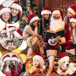 Jul Tomte Hattar Vuxen Jul Hattar-Lyxiga Tomte Hattar Fader Jul Hattar Plysch Tomte Hatt, Julhelg Hatt Tjockare Tomte Fancy Dress><noscript><img width=